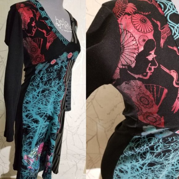 Unique Desigual Abstract Mixed-Art Print Dress - Picture 4 of 6